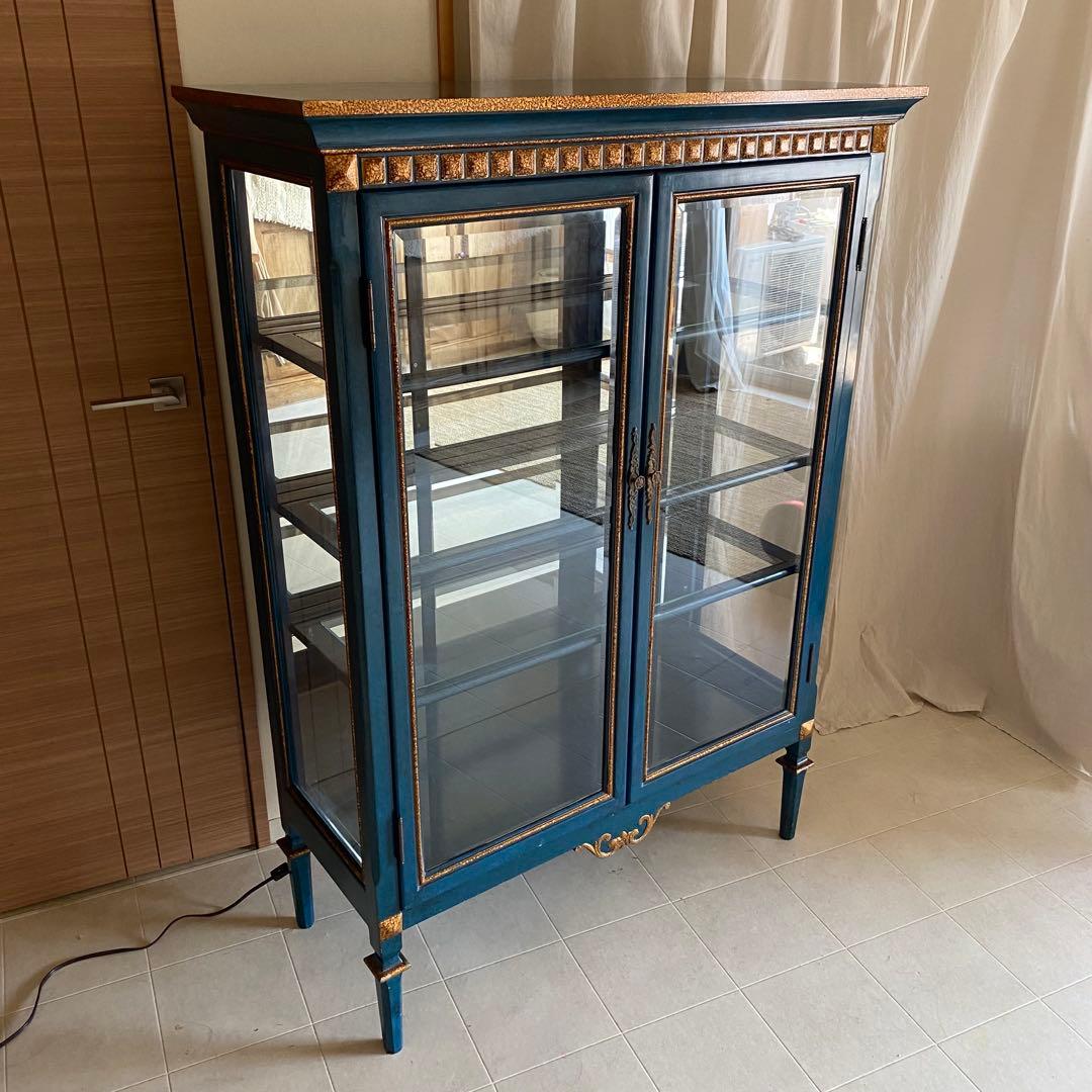 KSM17TEA　ガラスキャビネット　アンティーク　飾り棚　クラシック