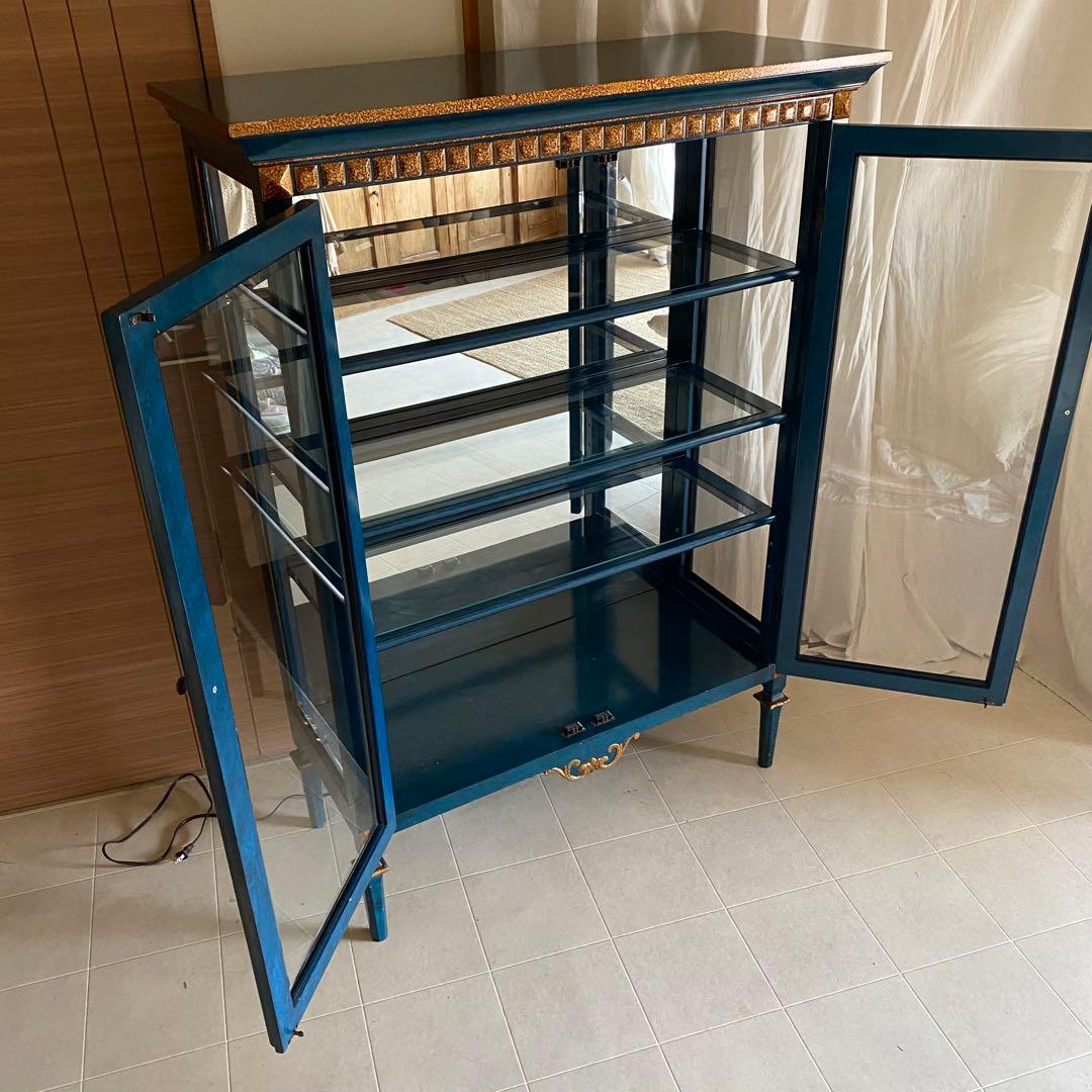 KSM17TEA　ガラスキャビネット　アンティーク　飾り棚　クラシック