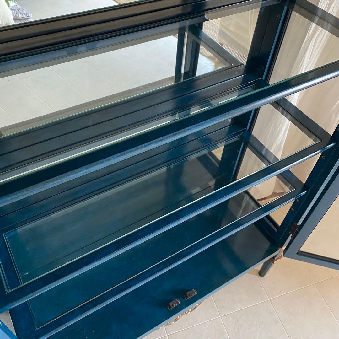 KSM17TEA　ガラスキャビネット　アンティーク　飾り棚　クラシック