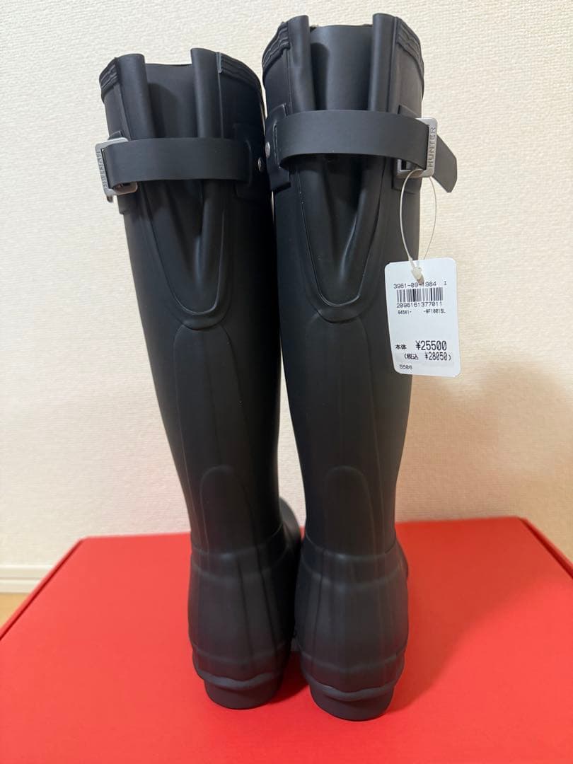 【新品・未使用】HUNTER ブラック 長靴 バックル付き UK5 24cm
