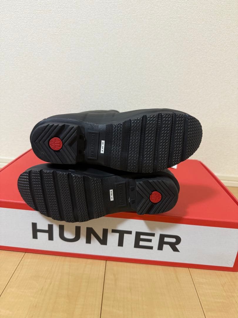 【新品・未使用】HUNTER ブラック 長靴 バックル付き UK5 24cm