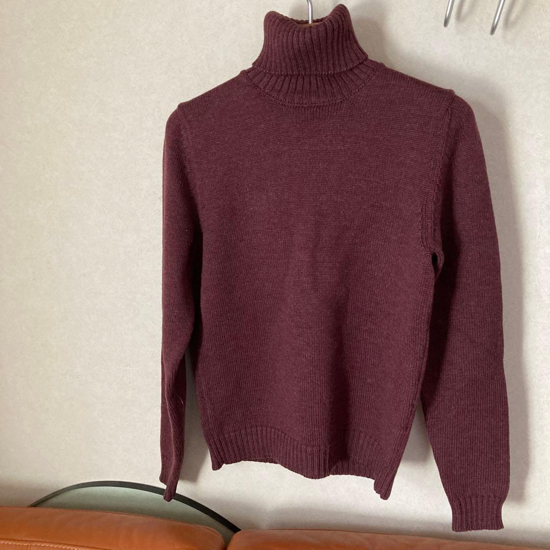 ザノーネ ミドルゲージ￼ タートルネックニット ボルドー サイズ44