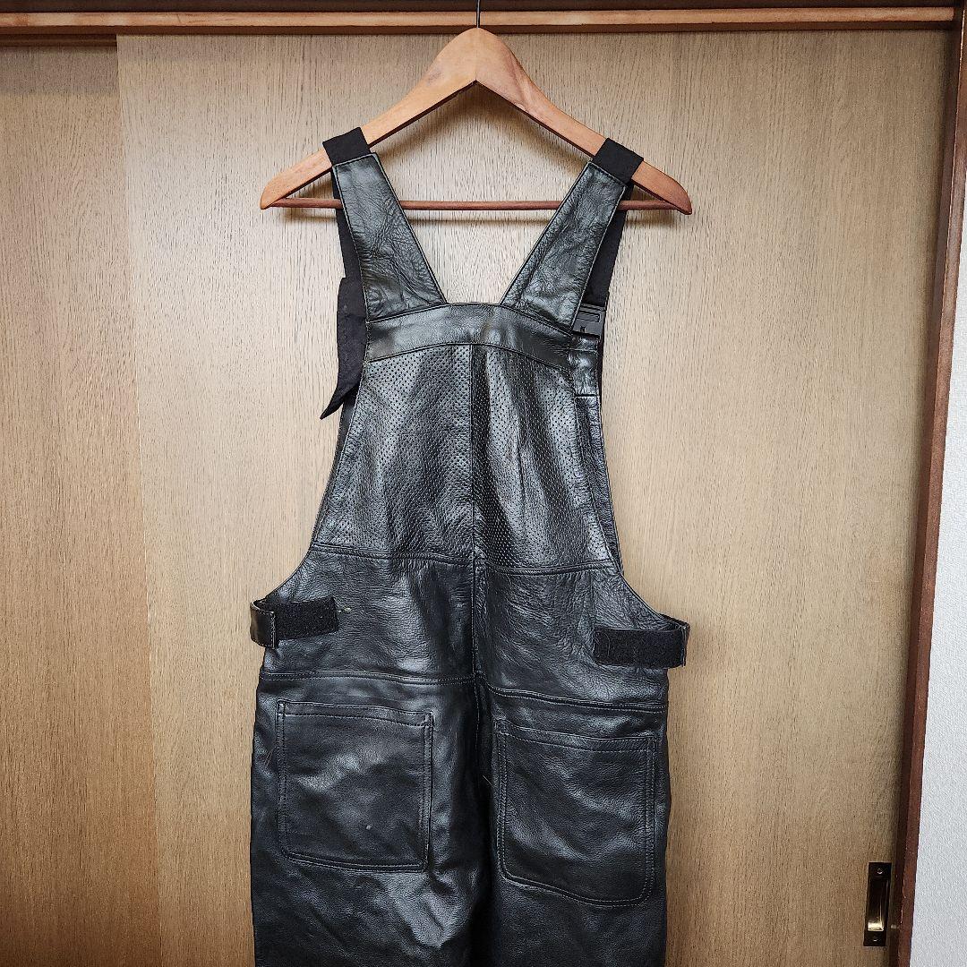 オーバーオール　レザー　L