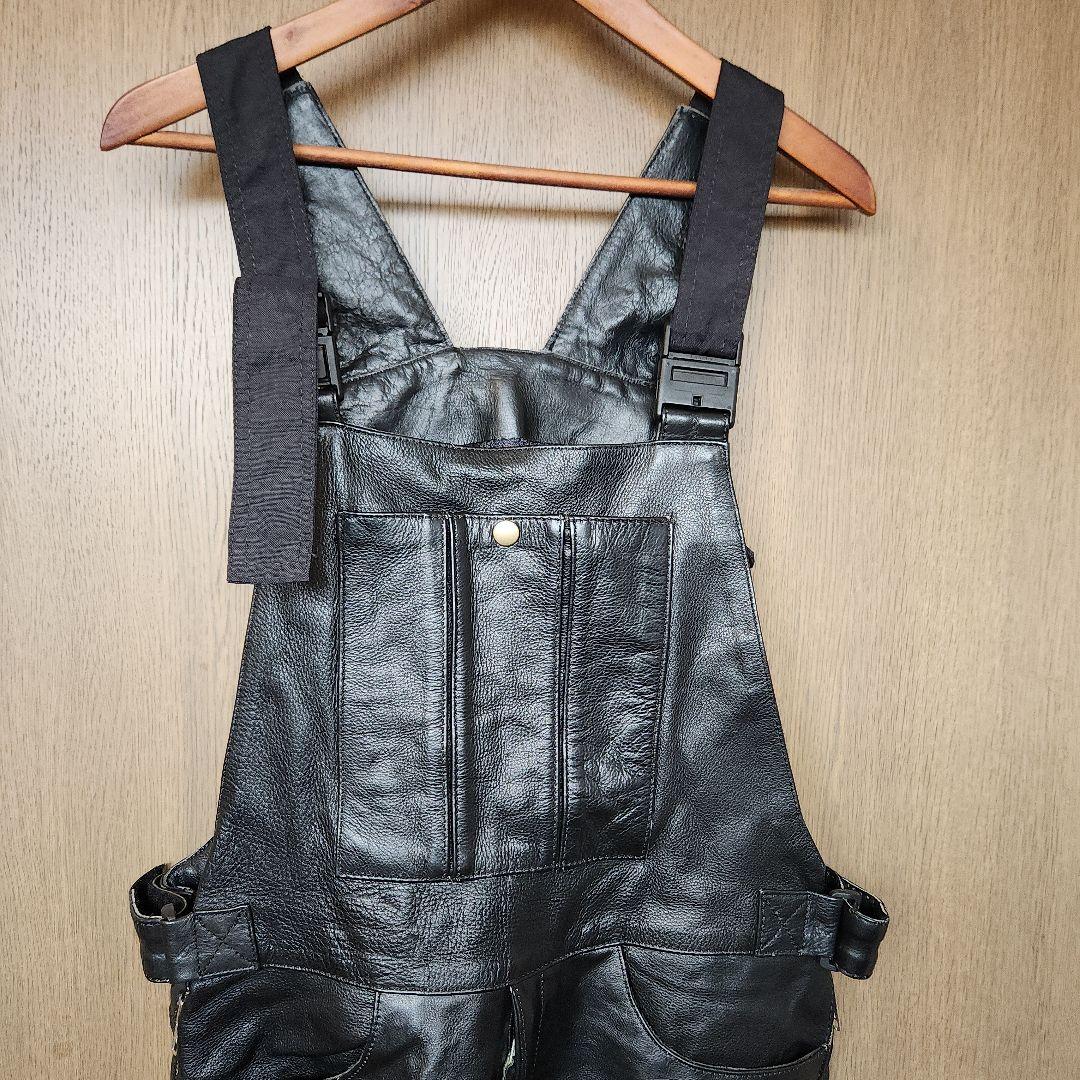 オーバーオール　レザー　L