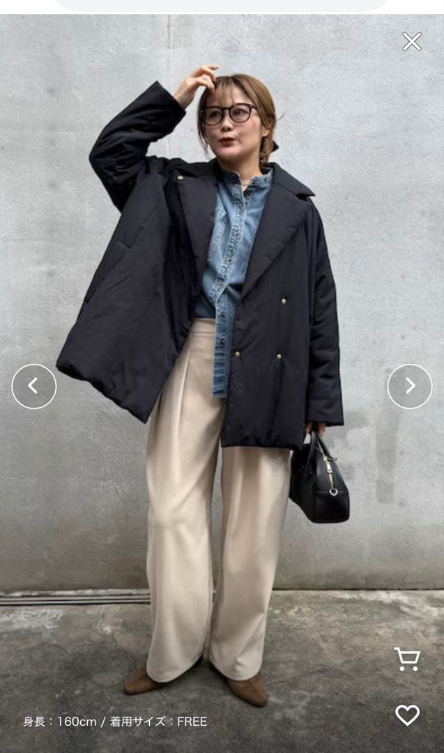 新品　タグ付き　ピュアルセシン　テーラード中綿ジャケット　②