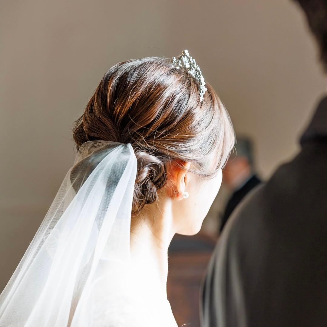 トリートドレッシング　ロングベール　蝶々と花