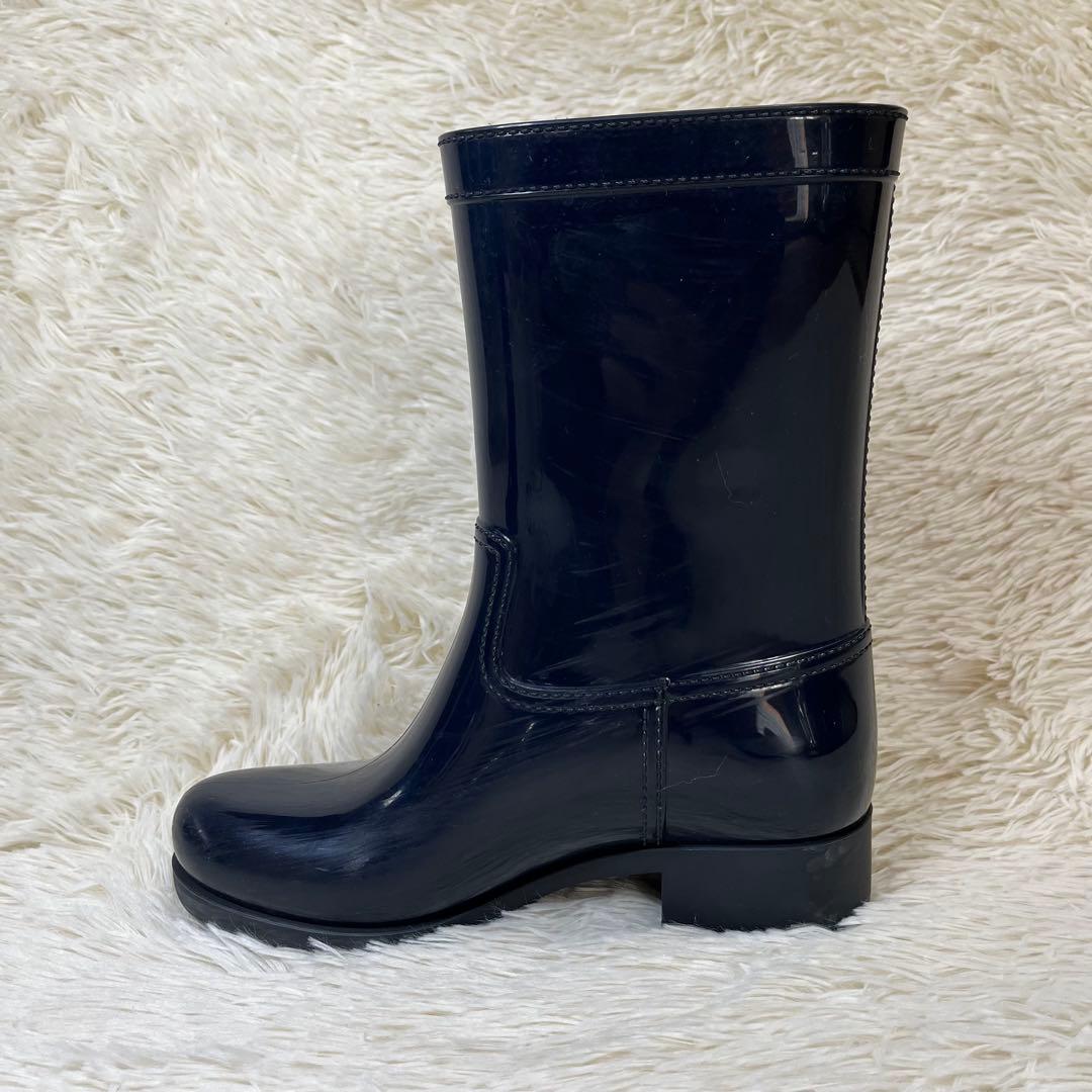 ✨希少✨ PRADA プラダ トライアングルロゴ レインブーツ ネイビー 36