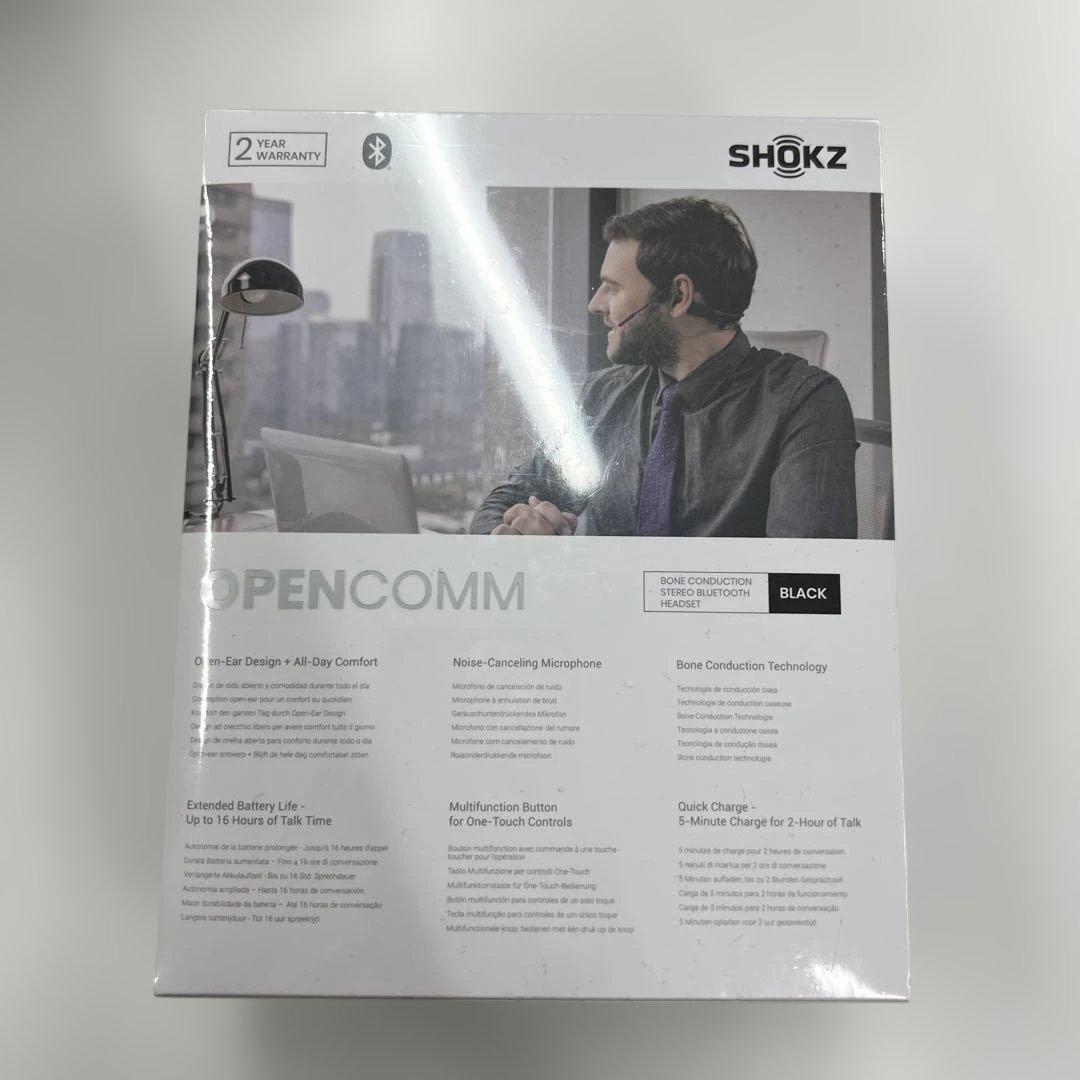 SHOKZ OPENCOMM 骨伝導イヤホン ブラック 新品