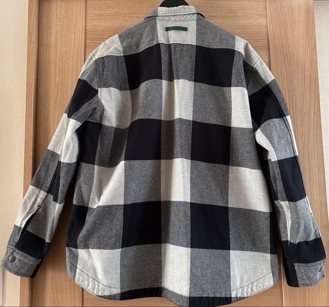 専用LACOSTEプレーンxバッファローチェックリバーシブルシャツアウターサイズ