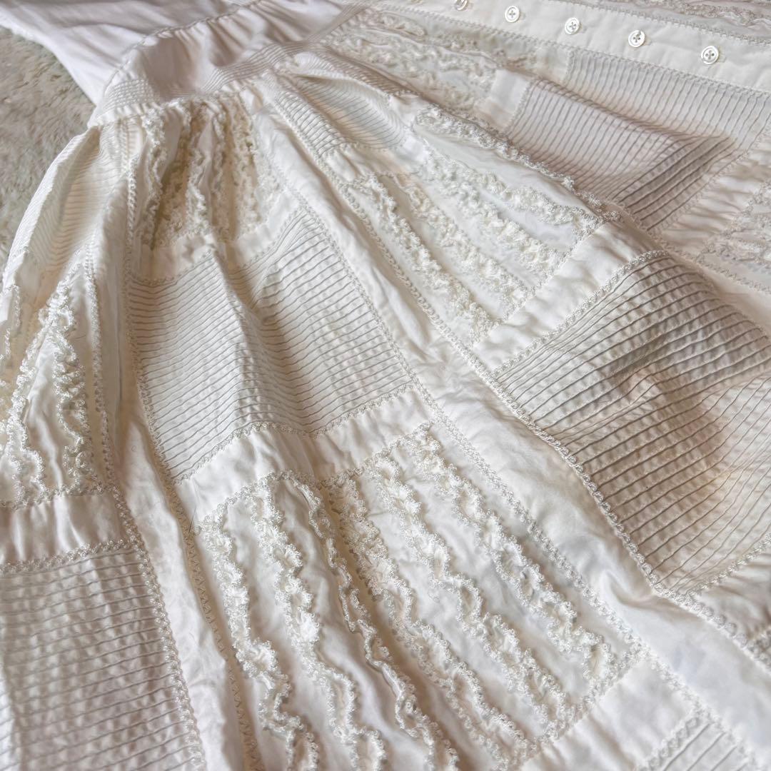 美品✨ワンダフルワールド ピコフリル ロングワンピース ホワイト 全前開き