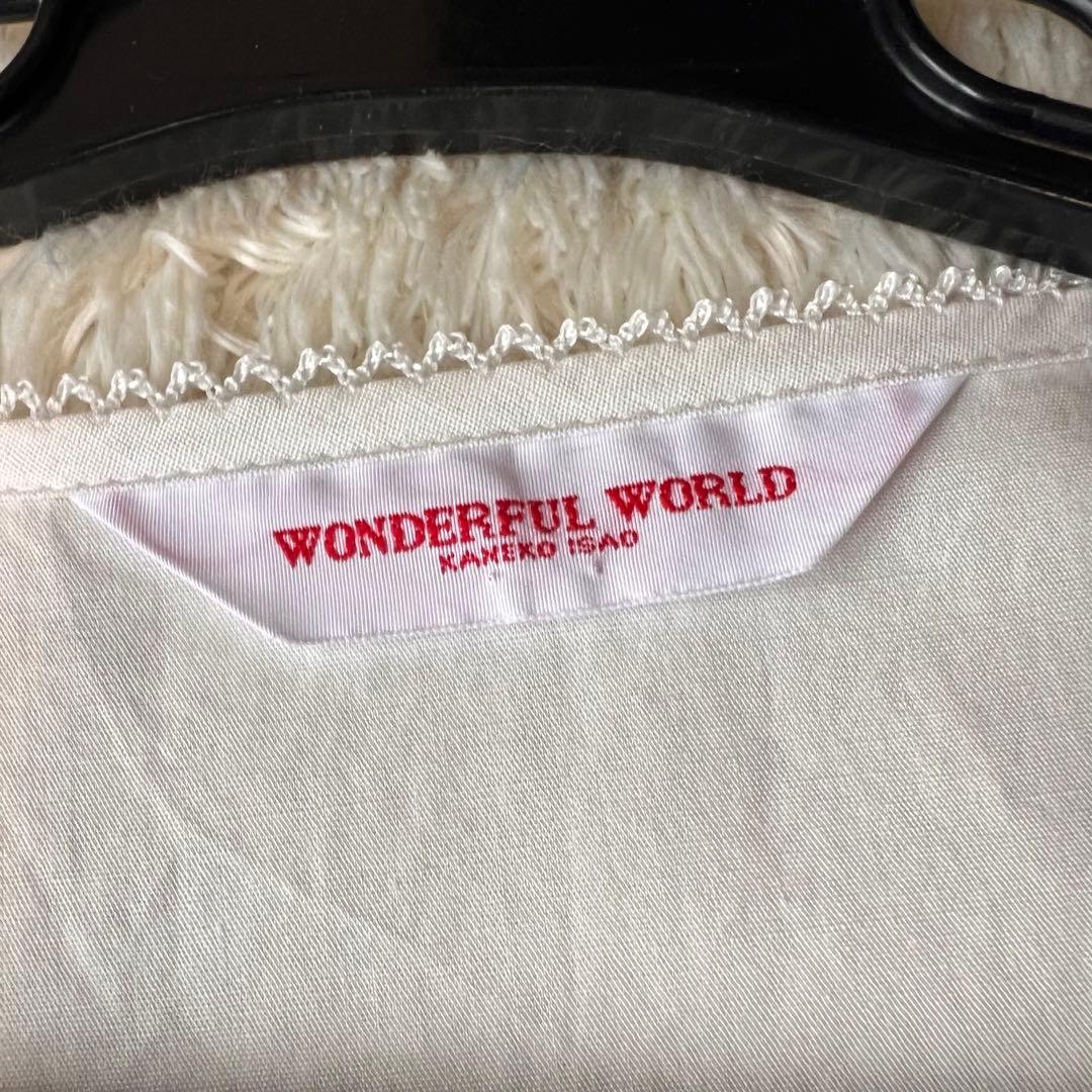 美品✨ワンダフルワールド ピコフリル ロングワンピース ホワイト 全前開き