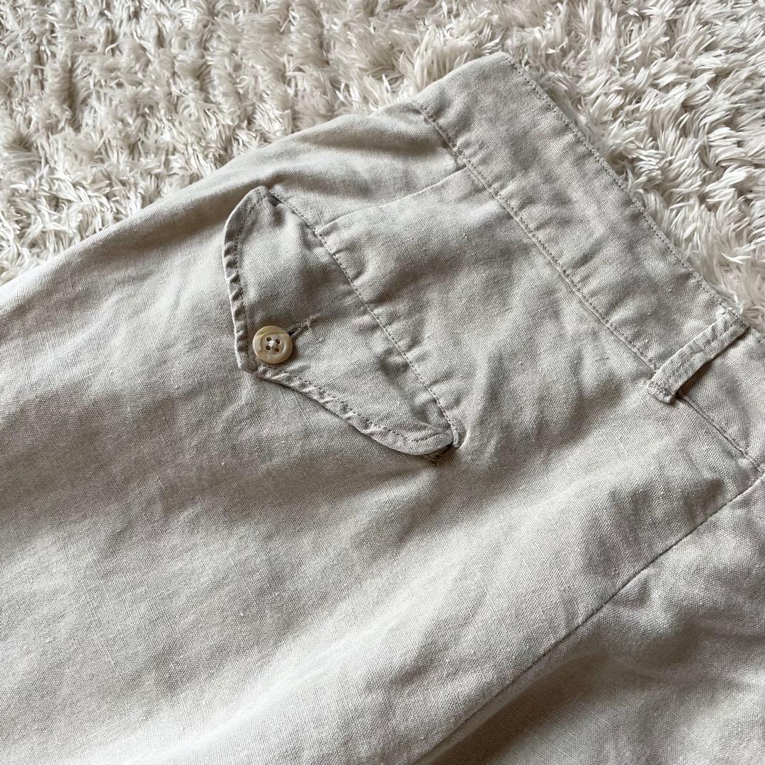 45R 美品 リネンシャンブレー馬比古 2 ベージュ