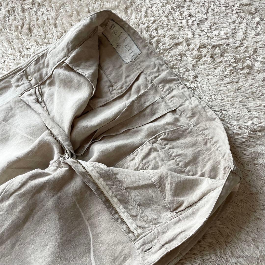 45R 美品 リネンシャンブレー馬比古 2 ベージュ