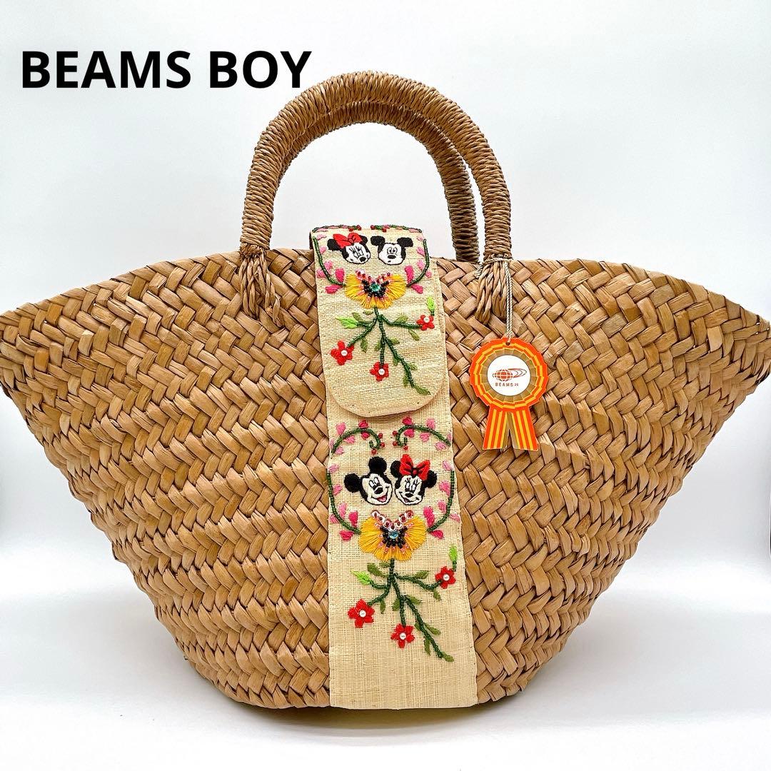 希少✨【ビームスボーイ】ディズニーコラボ カゴバッグ 刺繍ミッキーミニー35周年