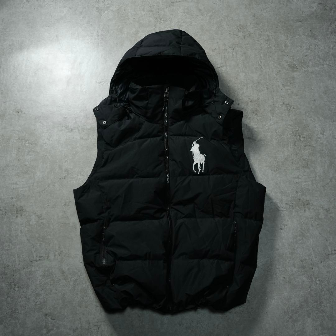 y2k POLO RALPH LAUREN ダウンベスト ビッグポニー ドリル