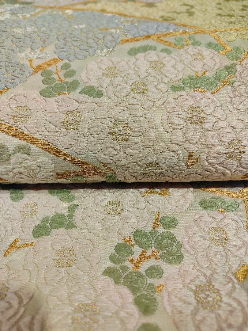 お見分け済　美品　手描き友禅　訪問着と袋帯帯締め