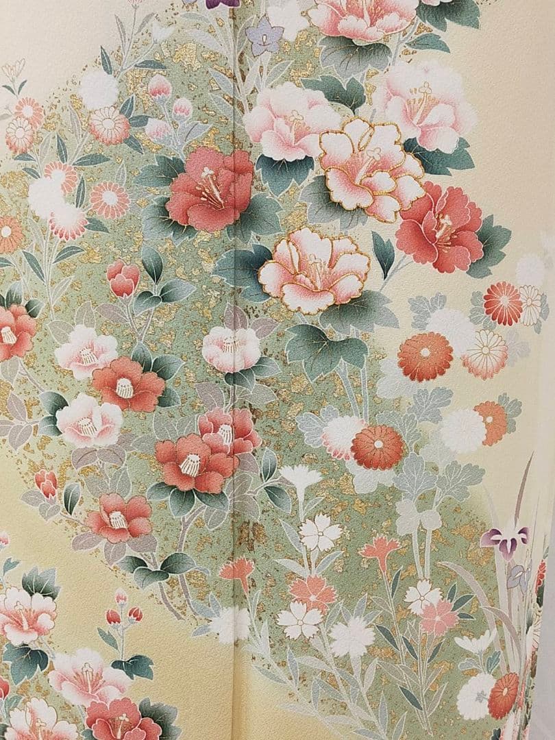 お見分け済　美品　手描き友禅　訪問着と袋帯帯締め