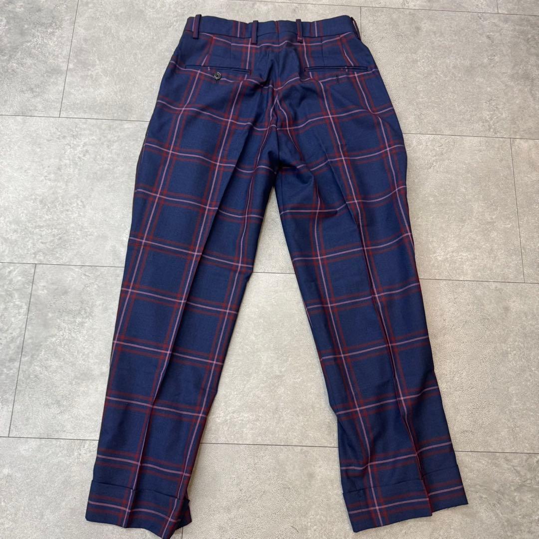 希少 ポールスミス セットアップ チェック ネイビー ウール