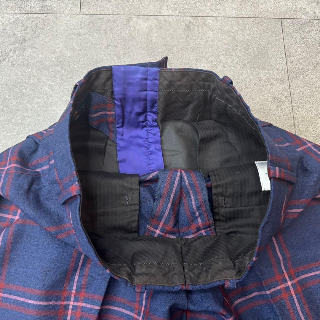 希少 ポールスミス セットアップ チェック ネイビー ウール