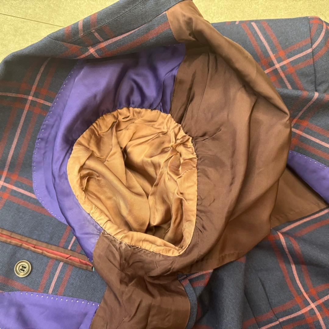 希少 ポールスミス セットアップ チェック ネイビー ウール