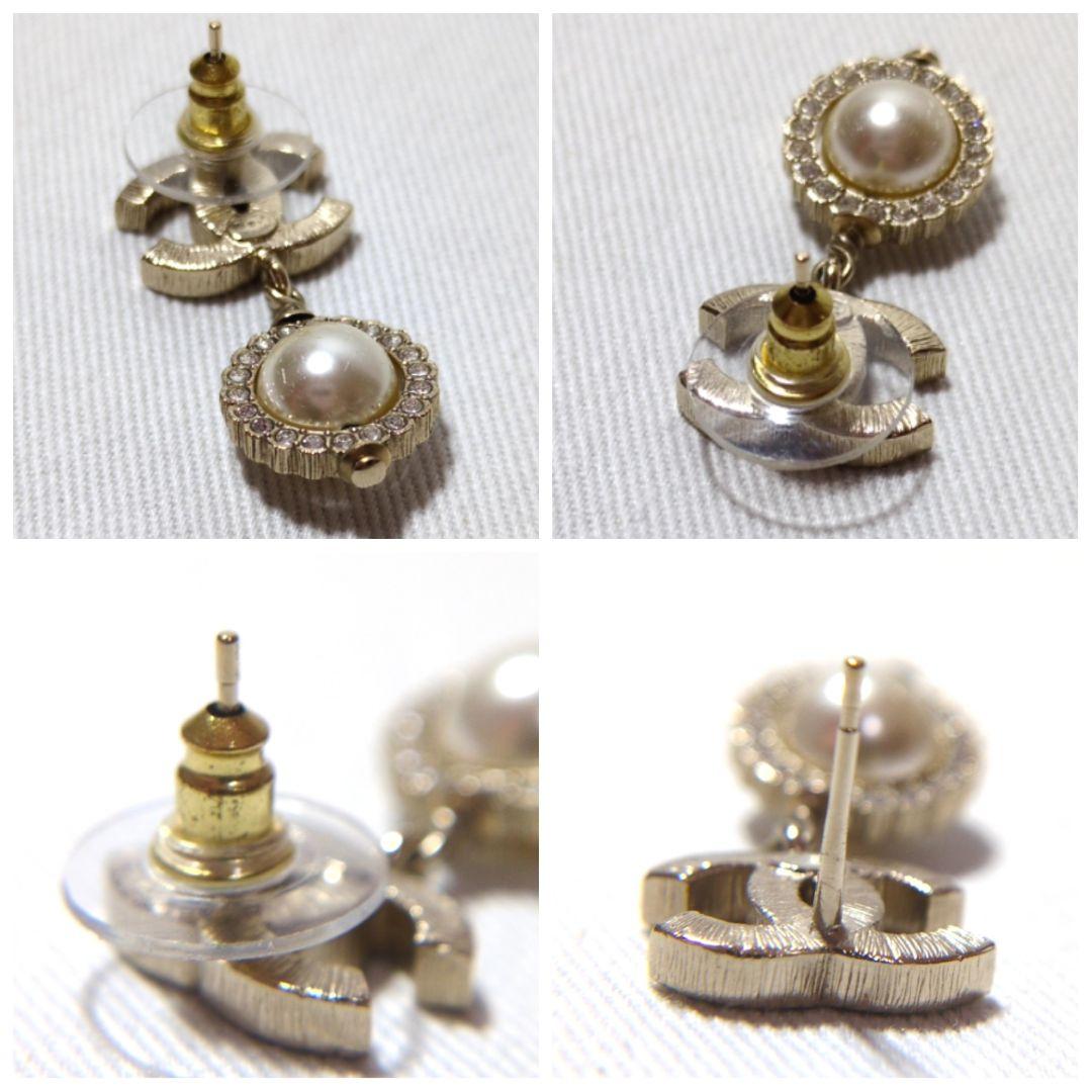 片耳　良品　シャネル　ゴールド　ラインストーン　ココマーク　ピアス　B21V