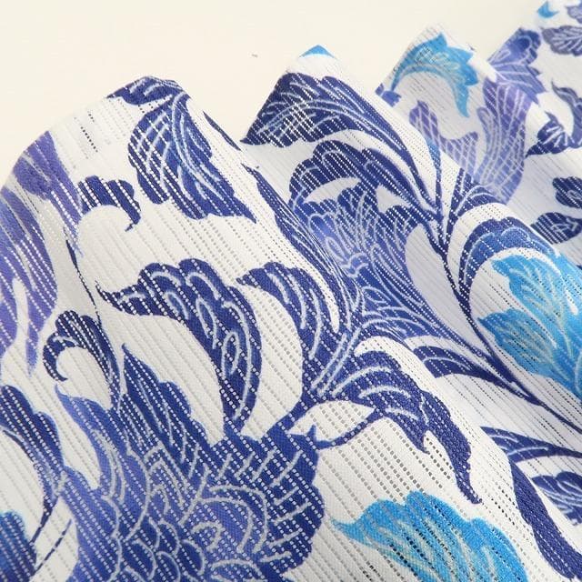 aka 新品 撫松庵 型染金魚 綿絽 洗える夏着物 小紋 浴衣 6211①