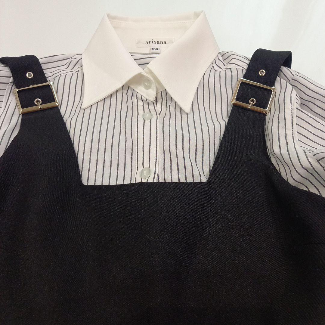 arisanaアリサナ160　4点ダブル銀ボタン卒服美品(リボンタイおまけ付き)