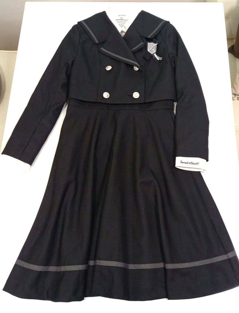 arisanaアリサナ160　4点ダブル銀ボタン卒服美品(リボンタイおまけ付き)