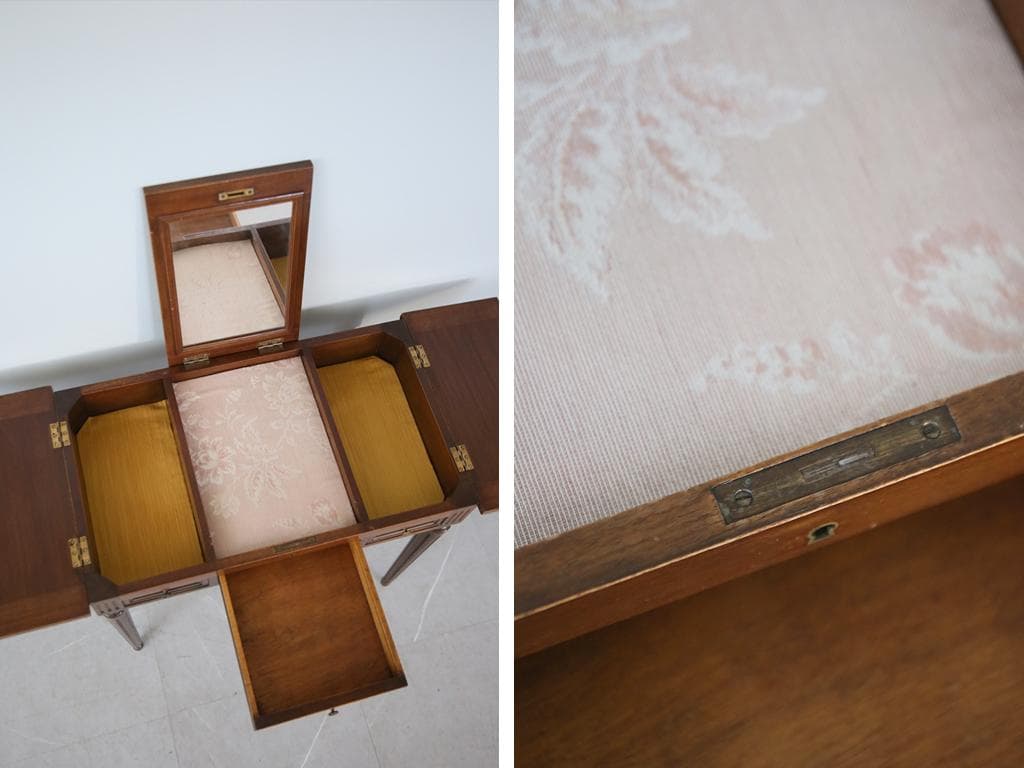 フランスアンティーク木製ドレッシングテーブル/化粧台ドレッサー/デスク90-36