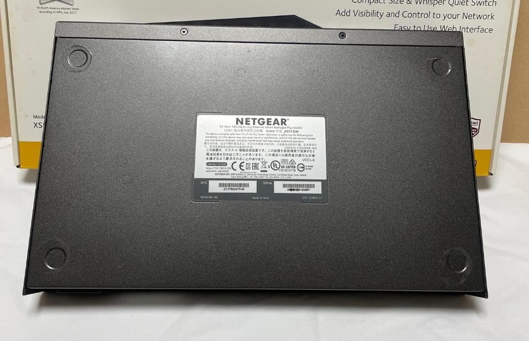 USED NETGEAR XS512EM 12ポートスイッチ 10G
