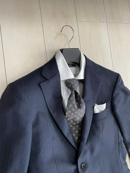 SHIPS パターンオーダースーツ　国産生地　国内工場　ネイビー