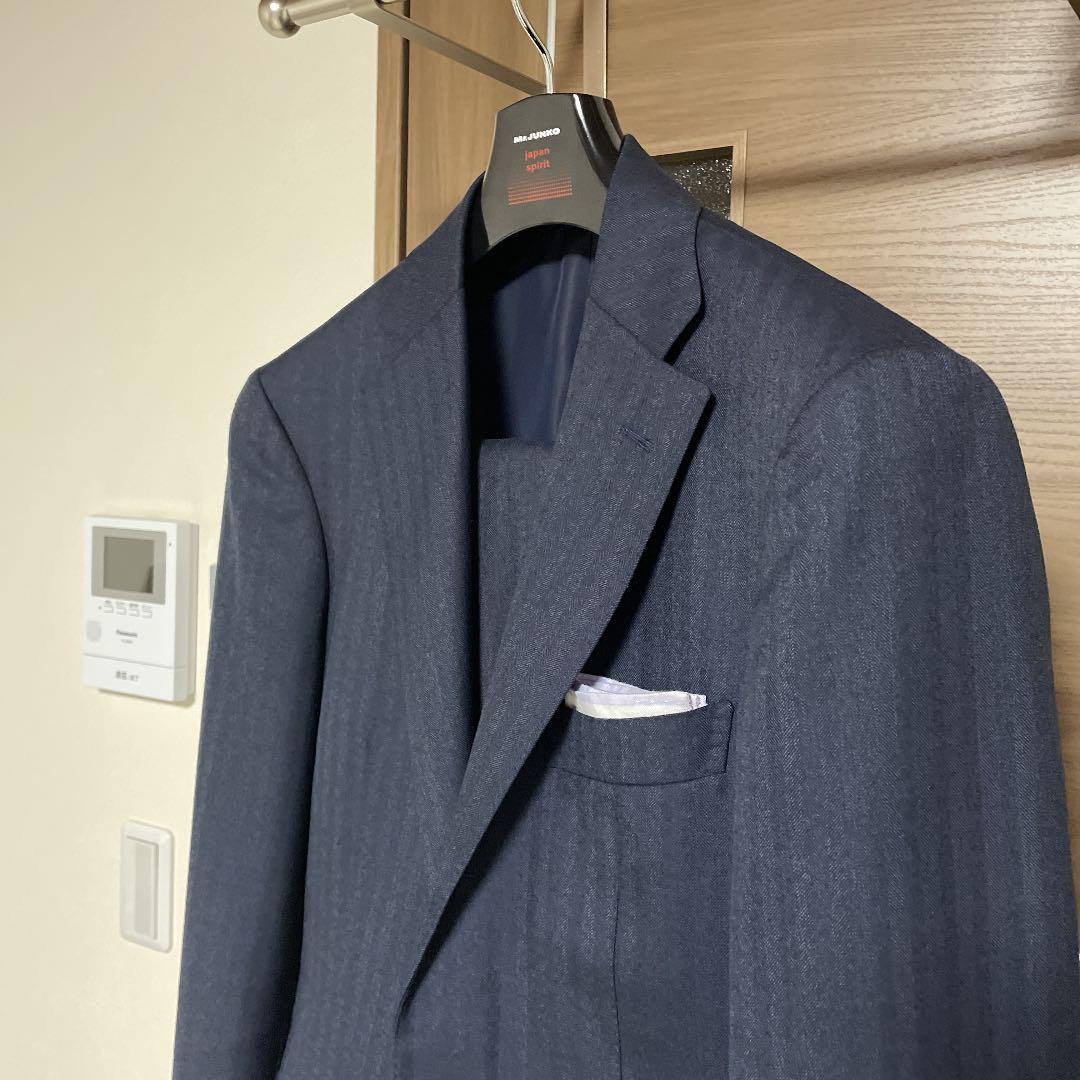 SHIPS パターンオーダースーツ　国産生地　国内工場　ネイビー