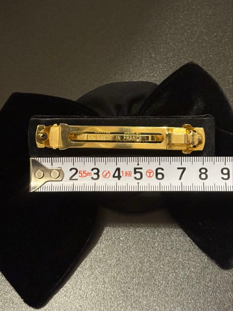 ALEXANDRE DE PARIS 黒ベロアリボンバレッタシルクカメリアアレク