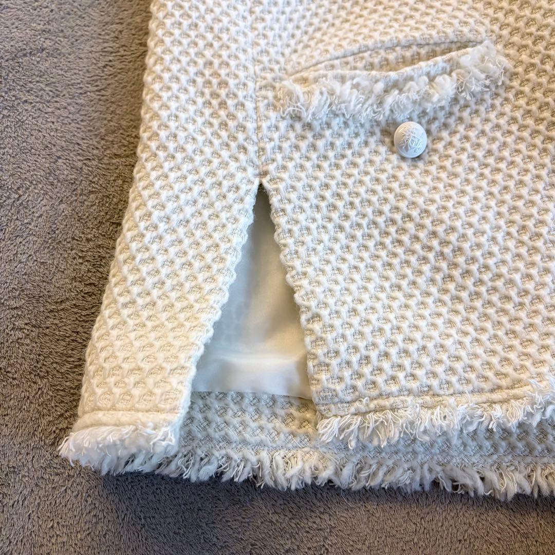 美品✨アルアバイル ツイード ベスト フリンジ Vネック エンブレムボタン