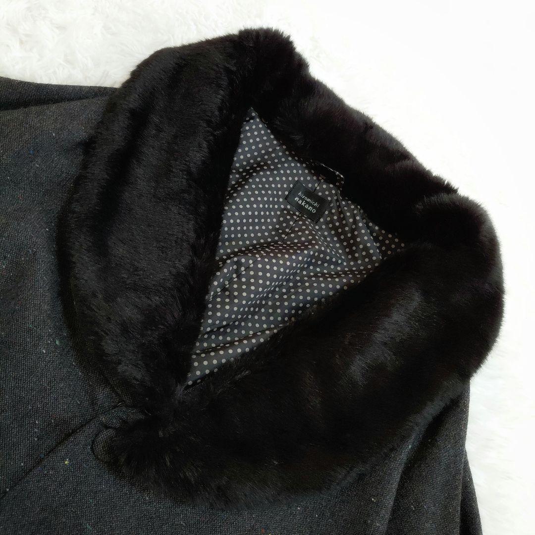 未使用級✨hiromichi nakano ポンチョ　着物コート　ケープ　ファー