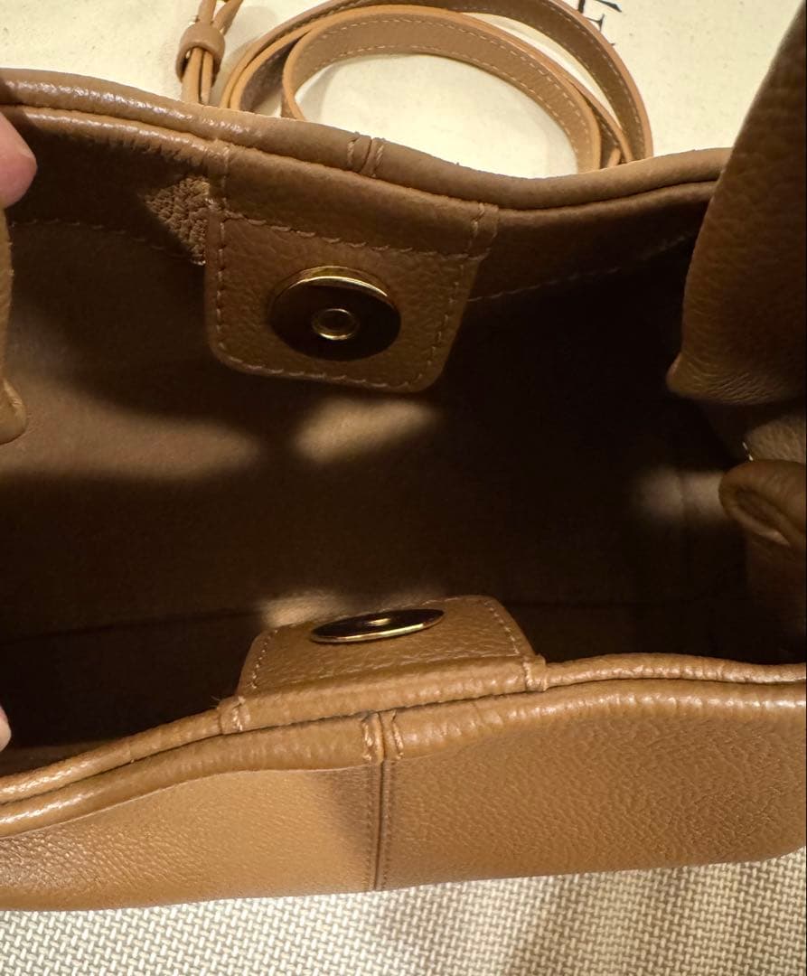 POLENE ポレーヌ　ハンドバッグ　ショルダーバッグ　ミニ　キャメル