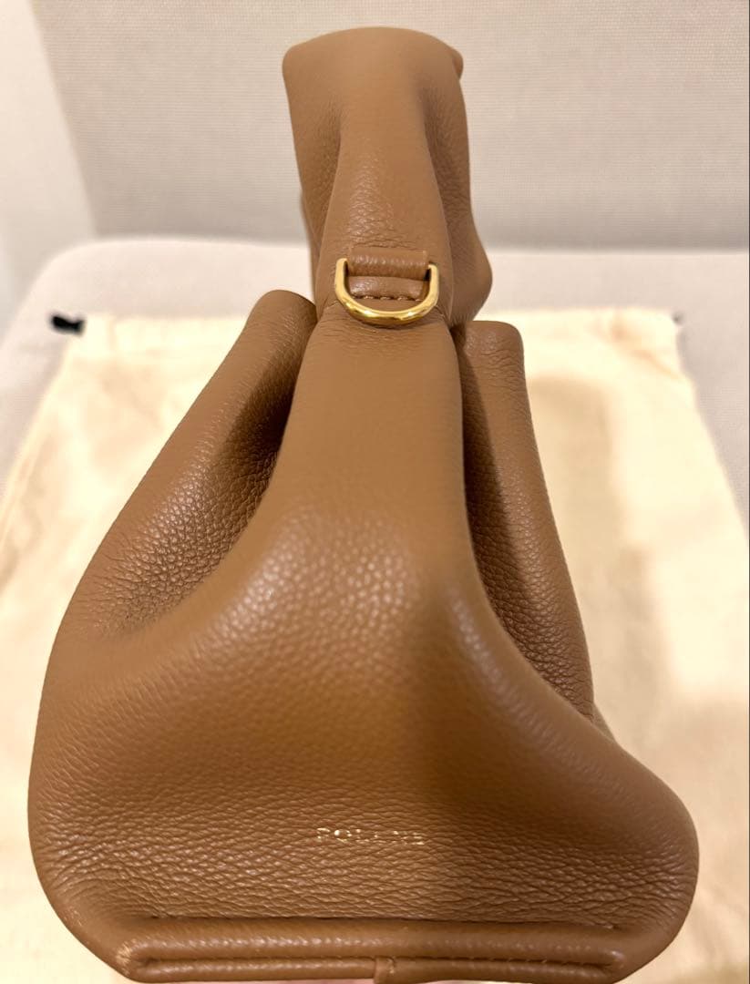 POLENE ポレーヌ　ハンドバッグ　ショルダーバッグ　ミニ　キャメル