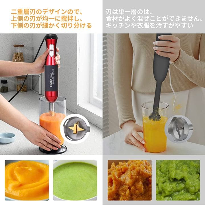 ハンドブレンダー 赤
