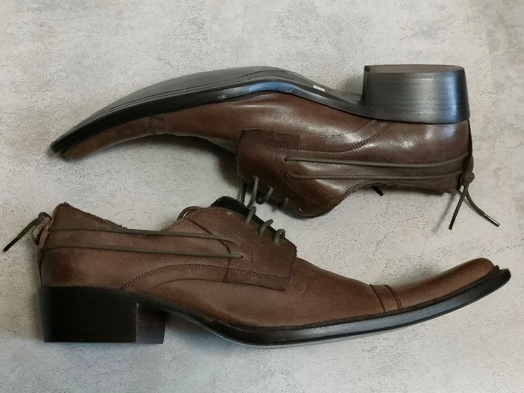 美品　モルガンオム　レザー レースアップシューズ　27cm　ブラウン