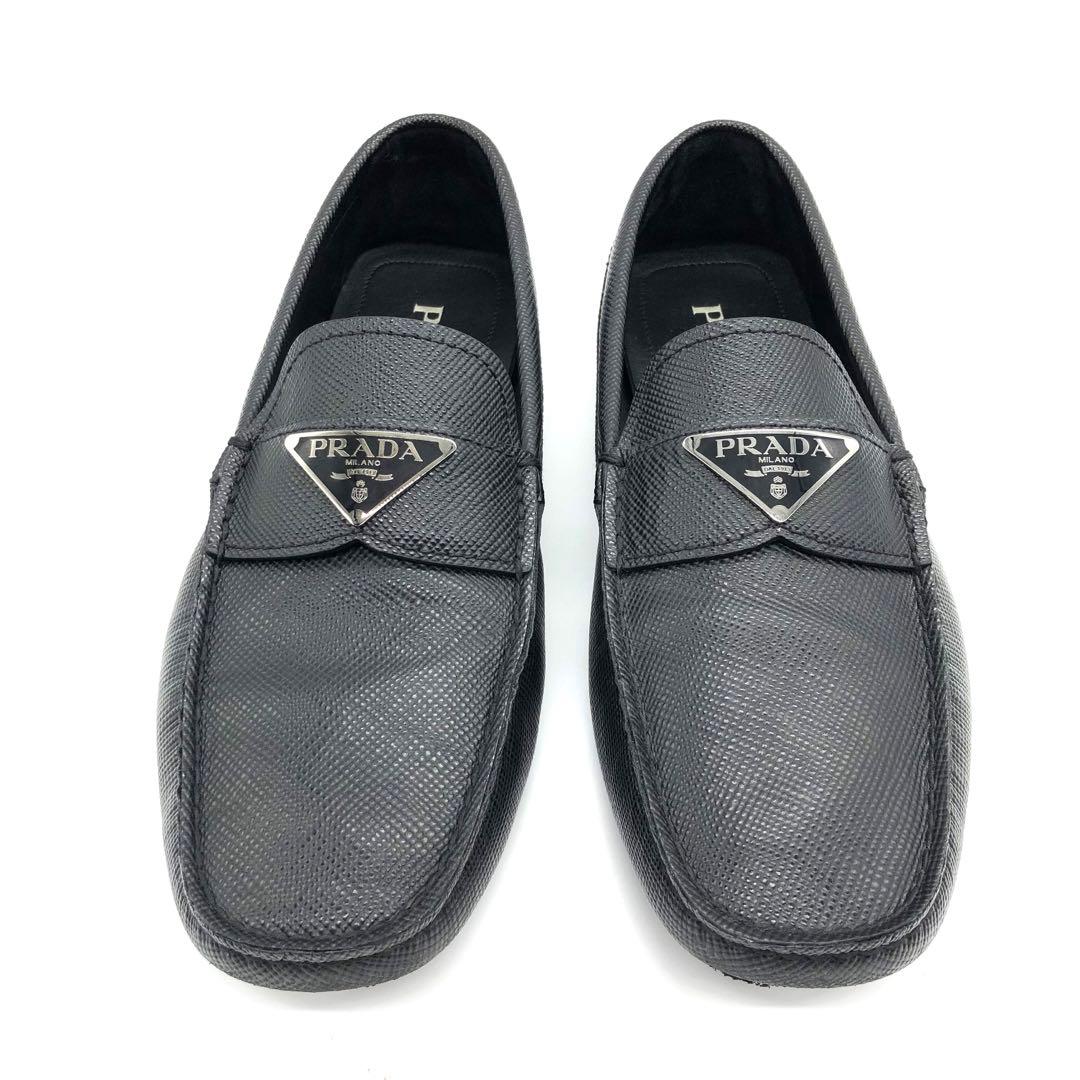 美品✨PRADA プラダ ドライビングシューズ 三角ロゴ サフィアーノレザー　6