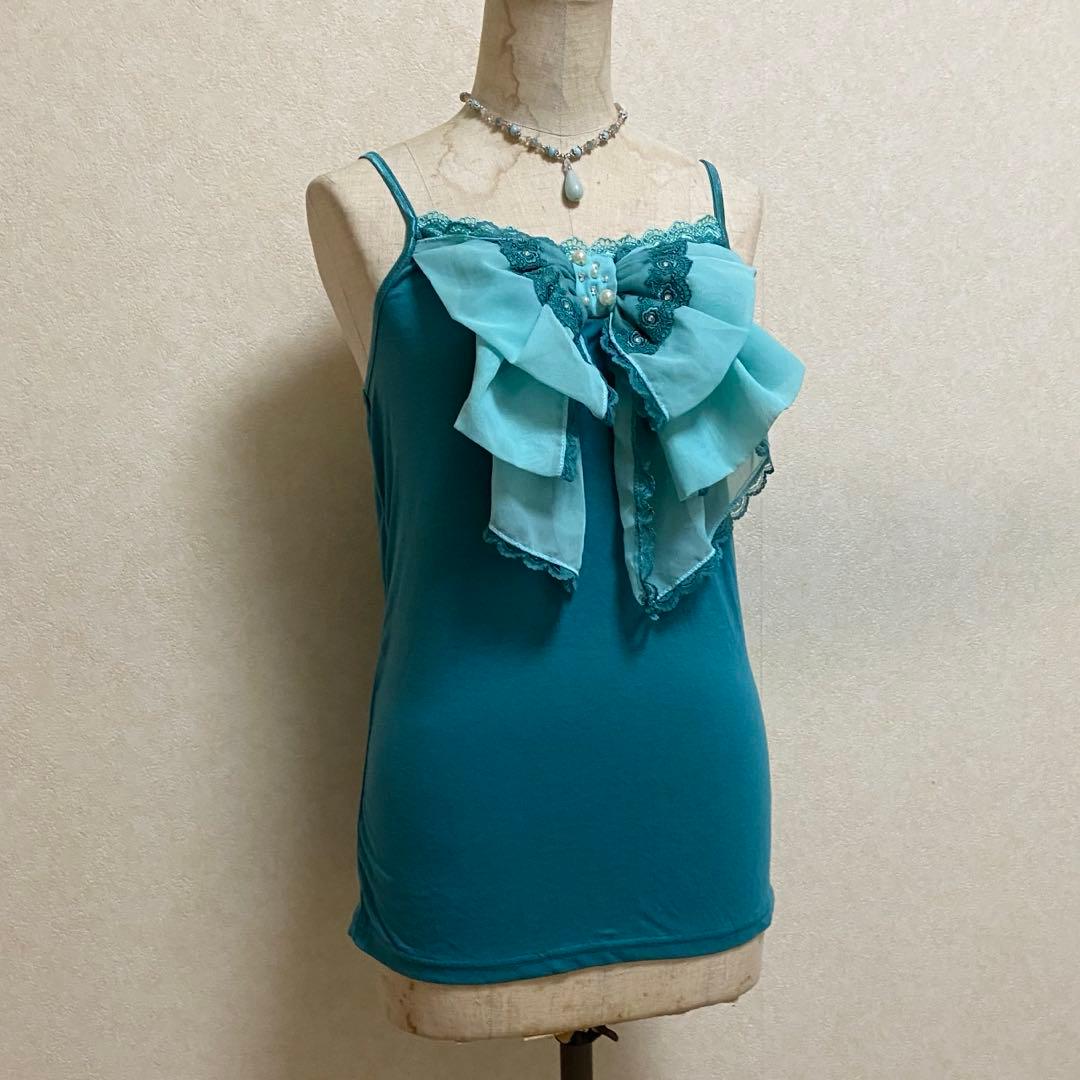 新品 axes femme ビックリボン ビジュー キャミソール 森ガール 平成