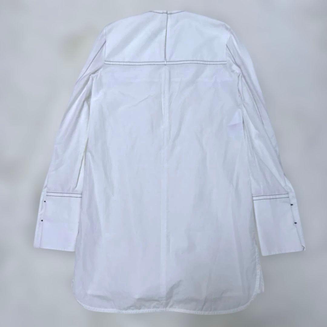 極美品　MARNI マルニ ステッチ 長袖ホワイト シャツワンピース