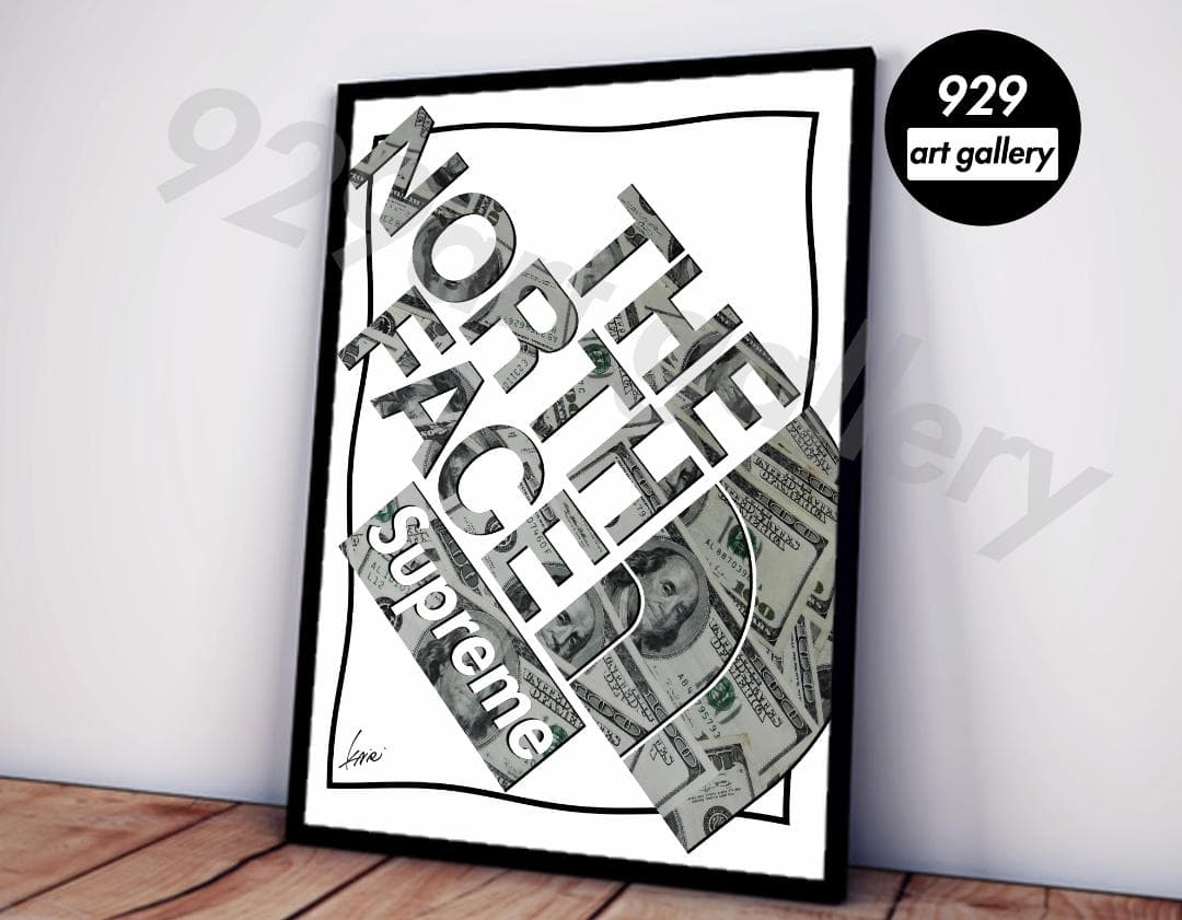 オマージュアートインテリアポスター＃214★ドル札ハンドメイドパロディタイプ