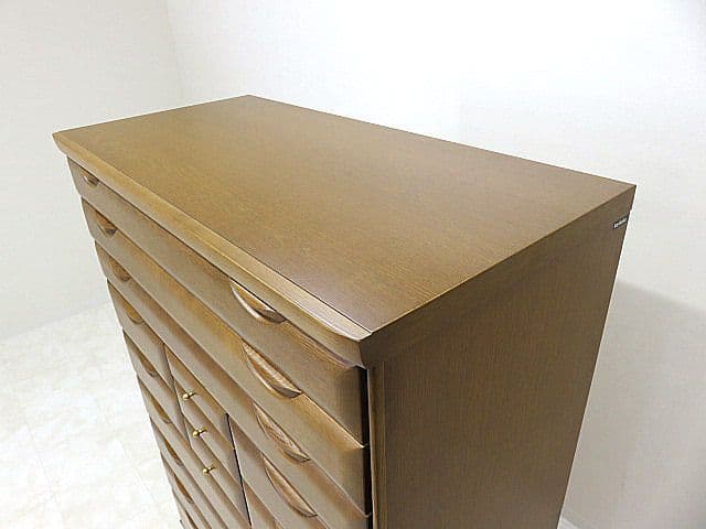 極美品 karimoku/カリモク ハイチェスト 　ハイタイプ/オーク材