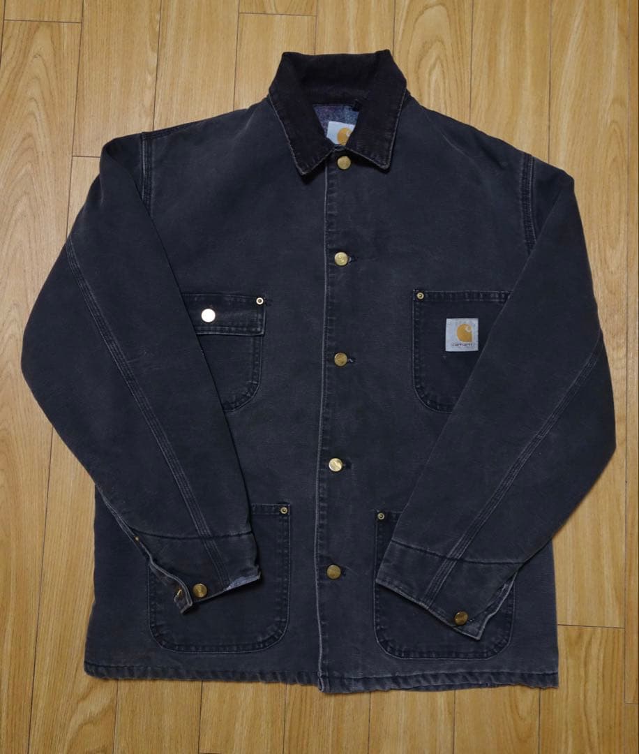 90sUSA製 Carhartt ブラック チョアコート BLKサイズS~M