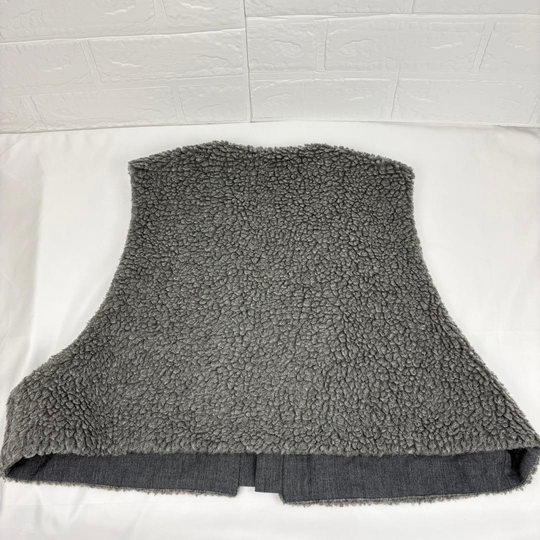 SACRA サクラ プードルファー ショートジレ ベスト ボアベスト グレー