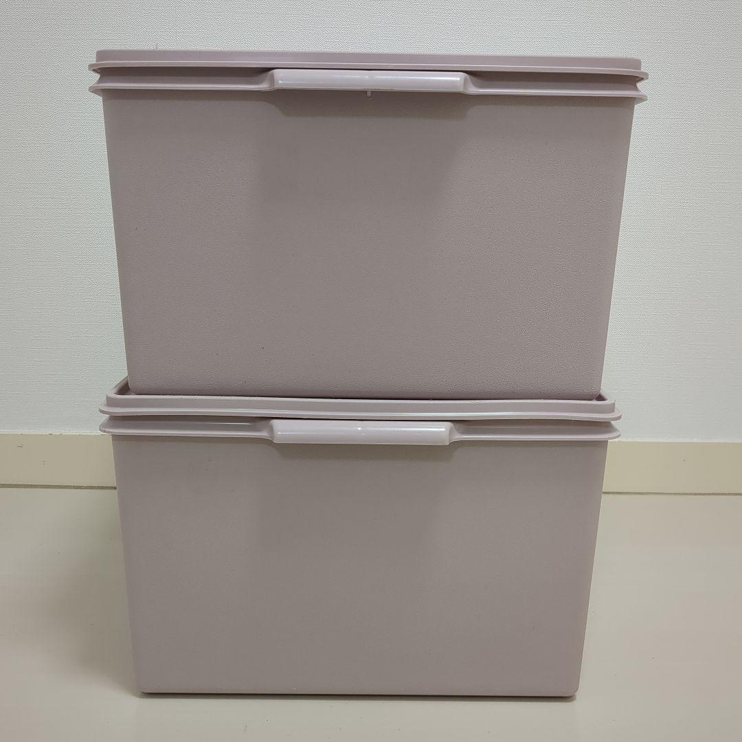 【2個セット】タッパーウェア　ディープスーパーケース　収納ケース　ピンク