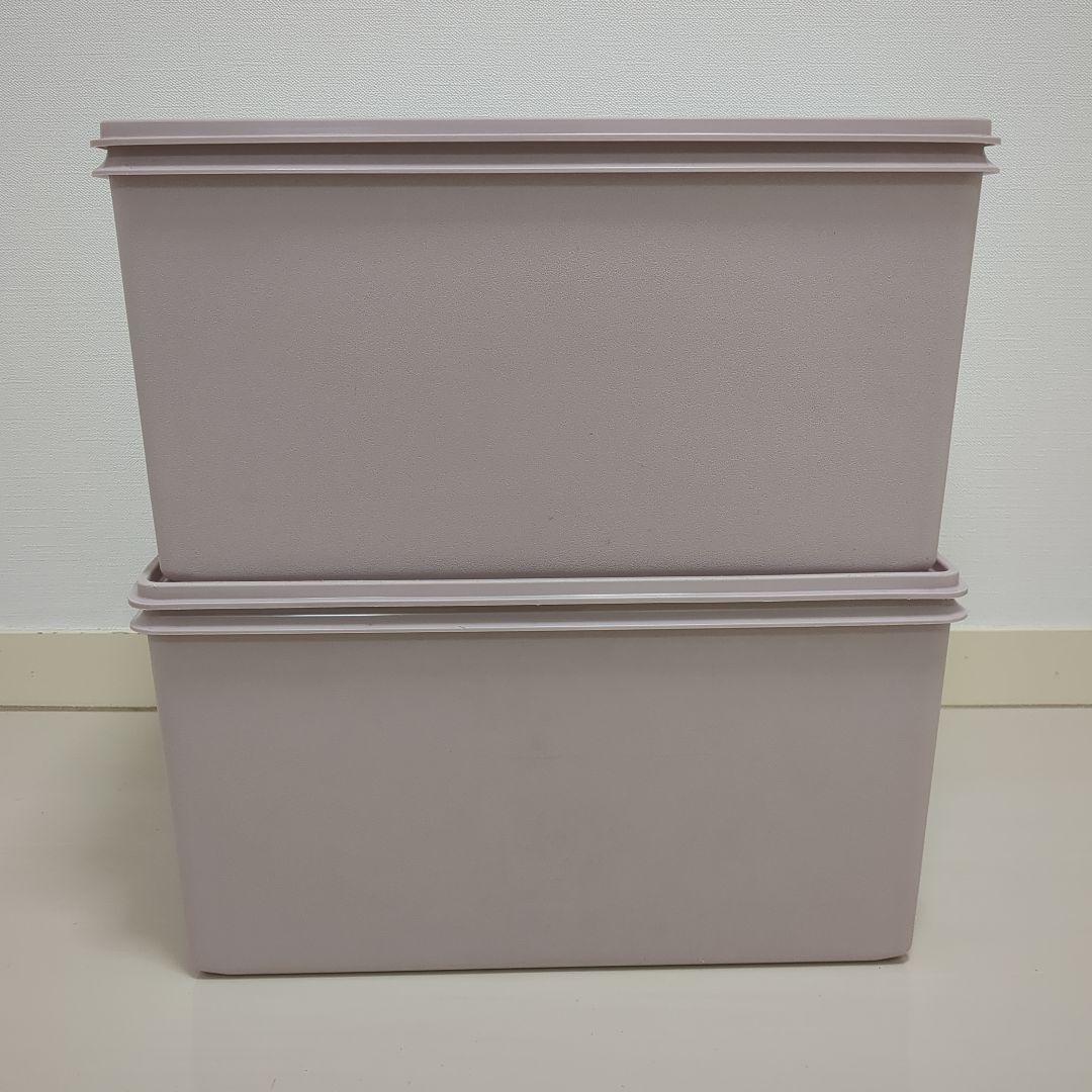 【2個セット】タッパーウェア　ディープスーパーケース　収納ケース　ピンク