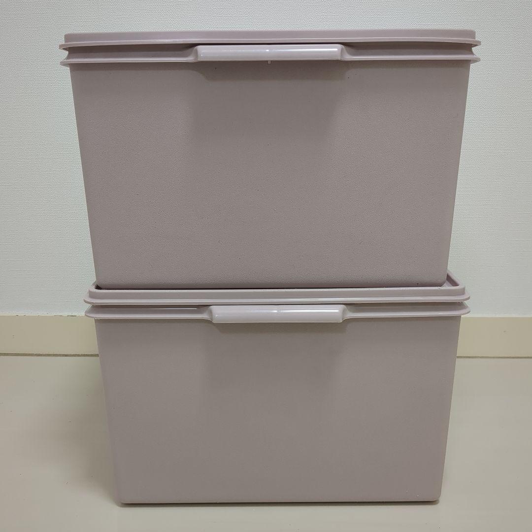 【2個セット】タッパーウェア　ディープスーパーケース　収納ケース　ピンク