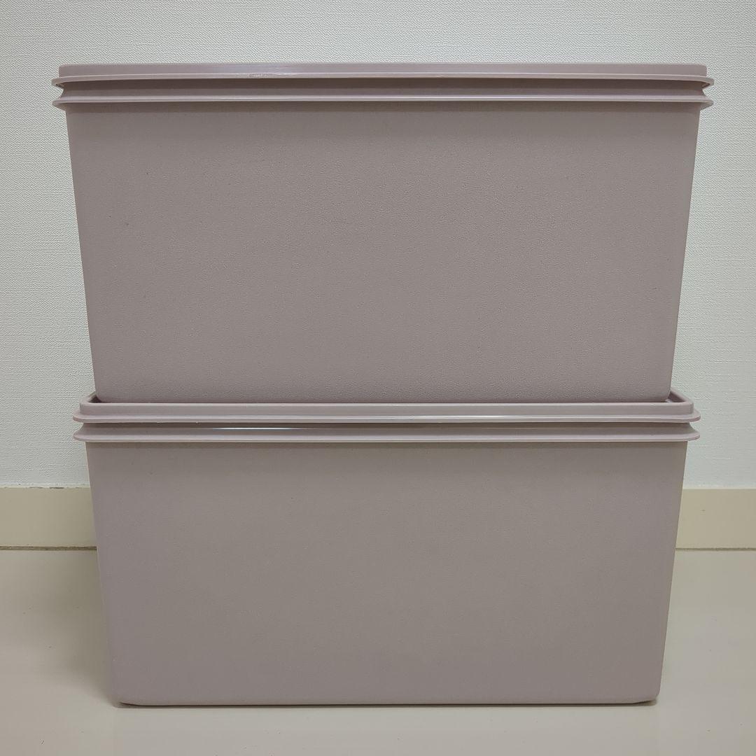 【2個セット】タッパーウェア　ディープスーパーケース　収納ケース　ピンク